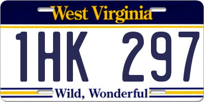 WV license plate 1HK297