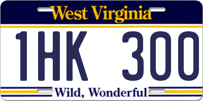 WV license plate 1HK300