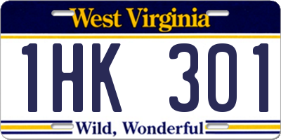 WV license plate 1HK301