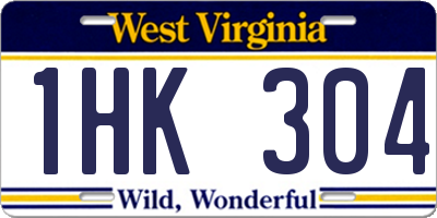 WV license plate 1HK304