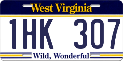 WV license plate 1HK307