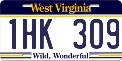 WV license plate 1HK309