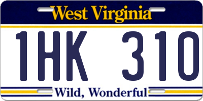 WV license plate 1HK310