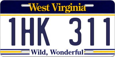 WV license plate 1HK311