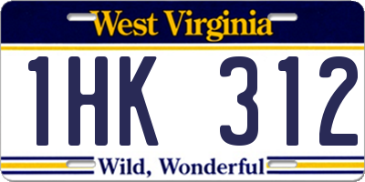 WV license plate 1HK312