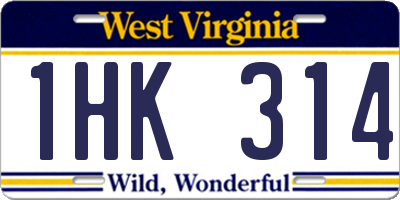 WV license plate 1HK314