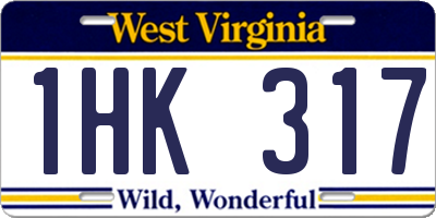 WV license plate 1HK317