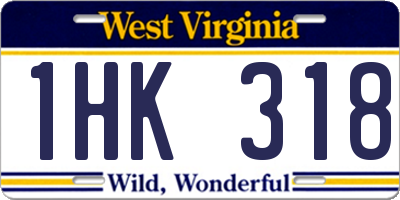 WV license plate 1HK318