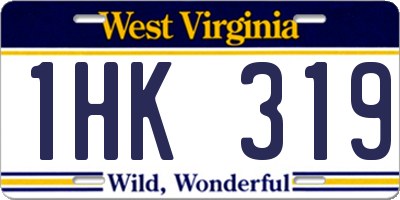 WV license plate 1HK319
