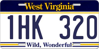 WV license plate 1HK320