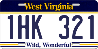 WV license plate 1HK321