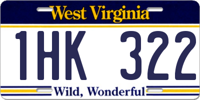 WV license plate 1HK322