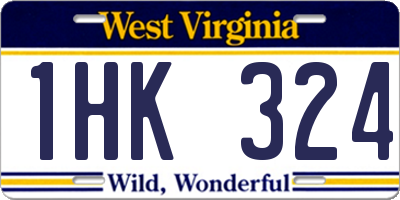 WV license plate 1HK324