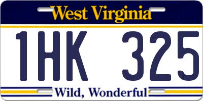 WV license plate 1HK325