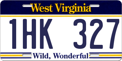 WV license plate 1HK327