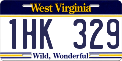 WV license plate 1HK329