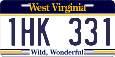WV license plate 1HK331
