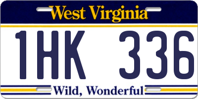 WV license plate 1HK336