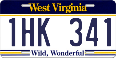WV license plate 1HK341