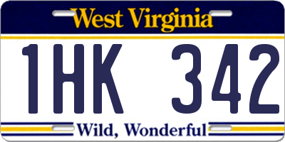 WV license plate 1HK342