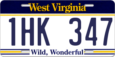 WV license plate 1HK347