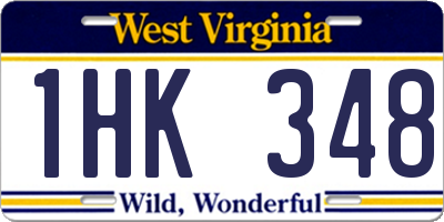 WV license plate 1HK348