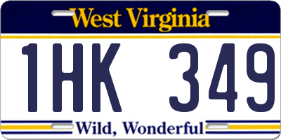WV license plate 1HK349