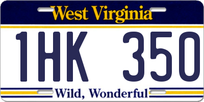 WV license plate 1HK350