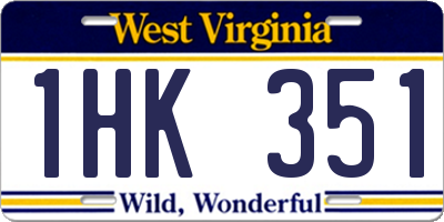 WV license plate 1HK351