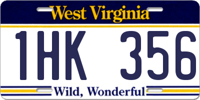 WV license plate 1HK356