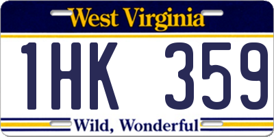 WV license plate 1HK359