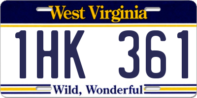 WV license plate 1HK361