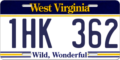 WV license plate 1HK362
