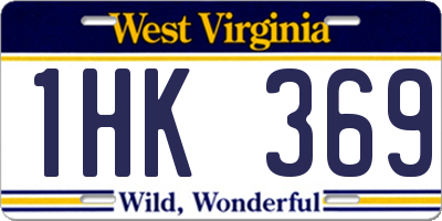 WV license plate 1HK369