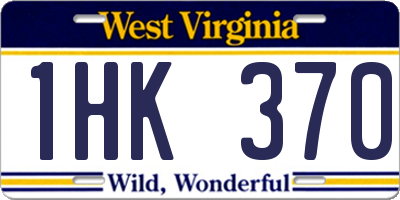 WV license plate 1HK370