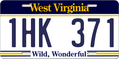 WV license plate 1HK371
