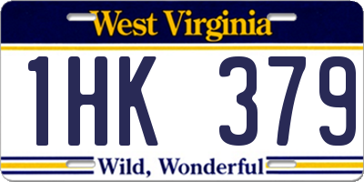 WV license plate 1HK379