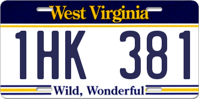 WV license plate 1HK381