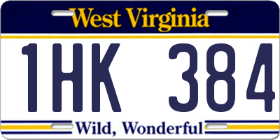 WV license plate 1HK384