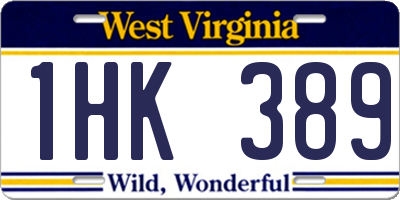 WV license plate 1HK389