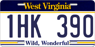 WV license plate 1HK390