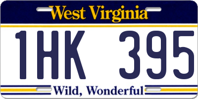 WV license plate 1HK395