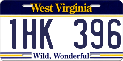WV license plate 1HK396