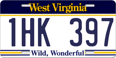 WV license plate 1HK397
