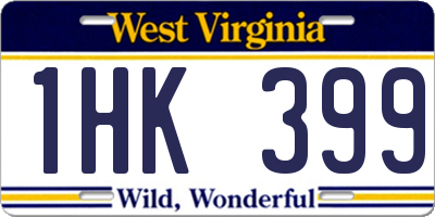 WV license plate 1HK399