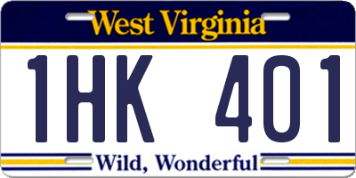 WV license plate 1HK401