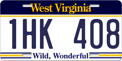 WV license plate 1HK408