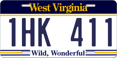 WV license plate 1HK411