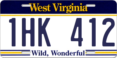 WV license plate 1HK412