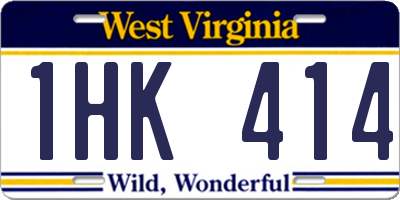 WV license plate 1HK414